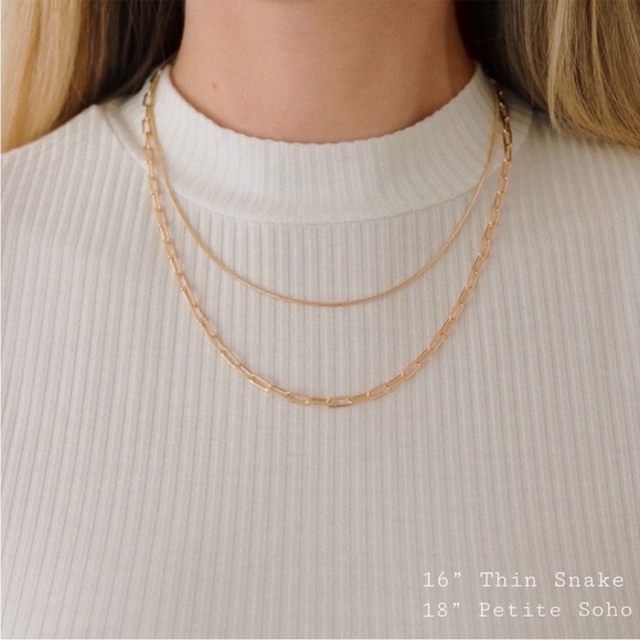 NEW • 18k Gold Filled Petite Soho Chain Paperclip 16” Necklace by 11thstreet - Picture 5 of 7